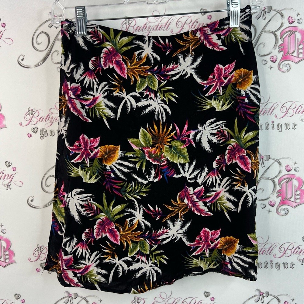 24 colours skirt wrap flowers multicolor flowy leafs Tropical Floral Mini Skirt